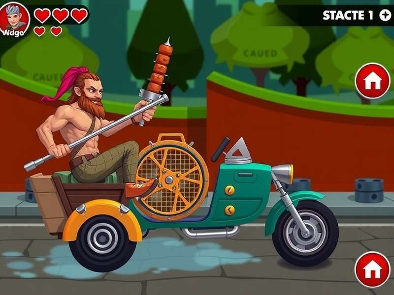 Kebab Spike Crusader game hero image showing a character wielding a spiked kebab skewer